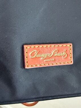 Dooney & Bourke Black Nylon Crossbody Bag with Brown Leather Logo Patch